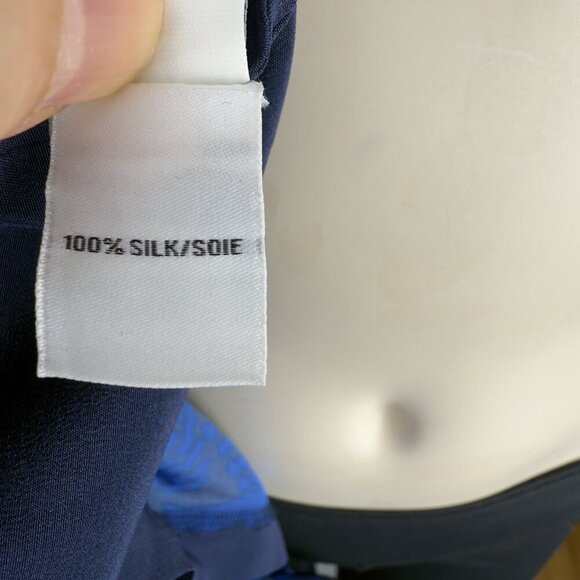 DIANE VON FURSTENBERG Cordelia 100% Silk Abstract Blue Print Short Sleeve sz - Picture 8 of 9